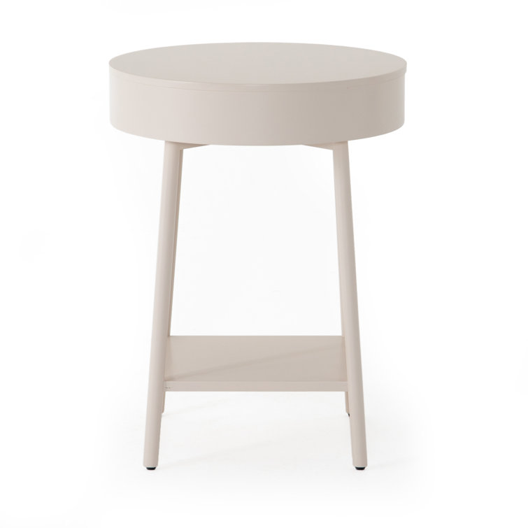 Alabaster Elegance 20" Modern White 1-Drawer Nightstand