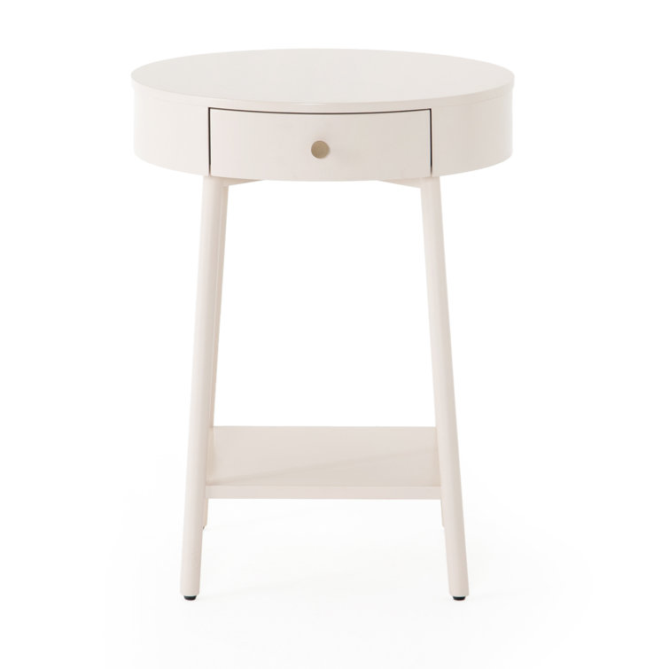 Alabaster Elegance 20" Modern White 1-Drawer Nightstand