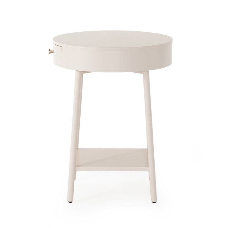 Alabaster Elegance 20" Modern White 1-Drawer Nightstand
