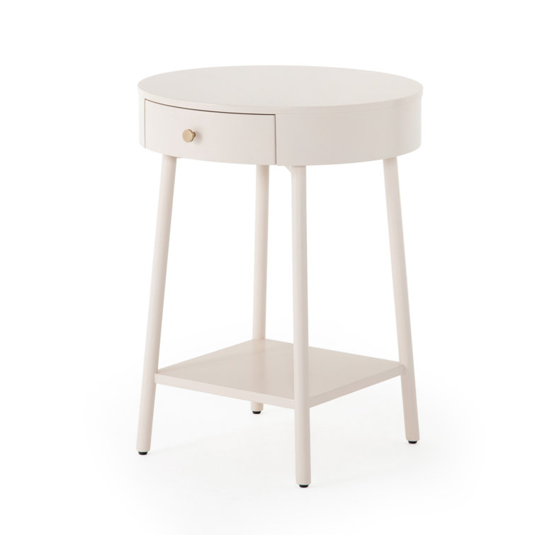 Alabaster Elegance 20" Modern White 1-Drawer Nightstand
