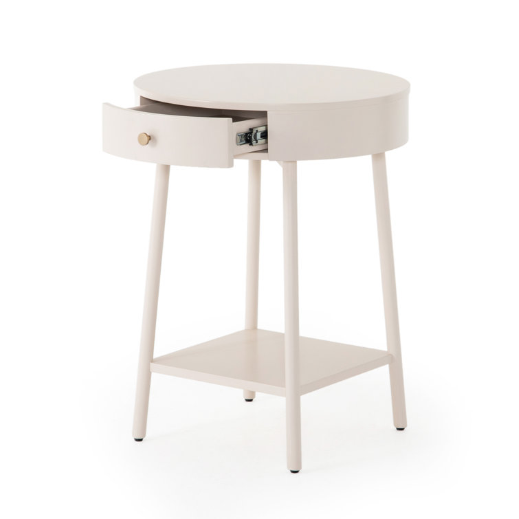 Alabaster Elegance 20" Modern White 1-Drawer Nightstand