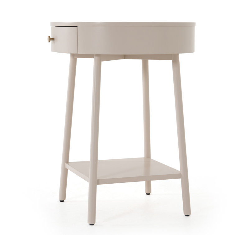 Alabaster Elegance 20" Modern White 1-Drawer Nightstand