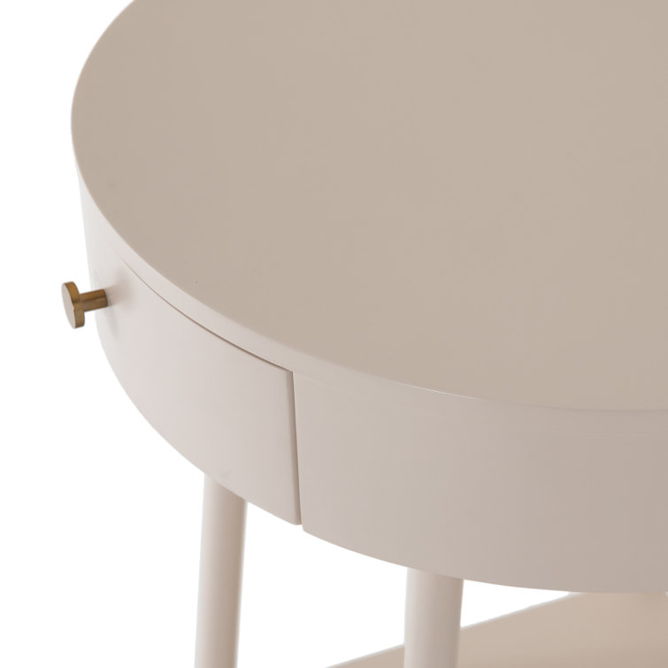Alabaster Elegance 20" Modern White 1-Drawer Nightstand