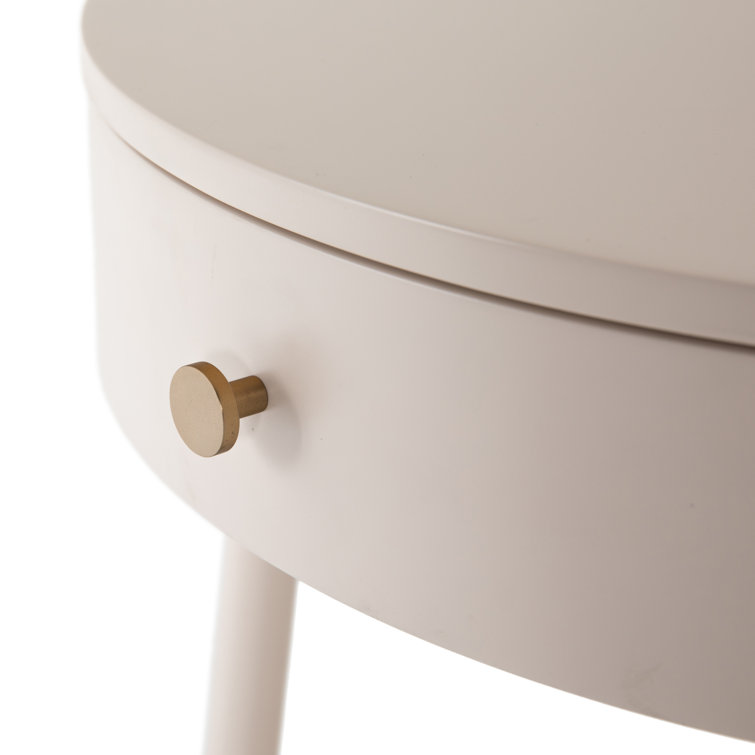 Alabaster Elegance 20" Modern White 1-Drawer Nightstand