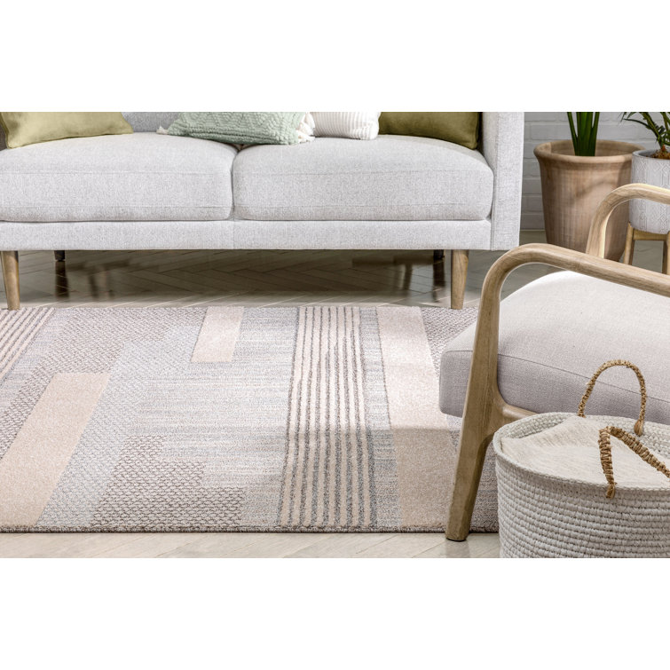Harlow Briar Modern Tribal Abstract Beige 5' x 7' Synthetic Rug