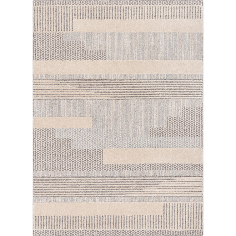 Harlow Briar Modern Tribal Abstract Beige 5' x 7' Synthetic Rug