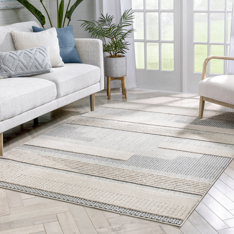 Harlow Briar Light Blue Geometric Synthetic Rectangular Rug 47" x 63"