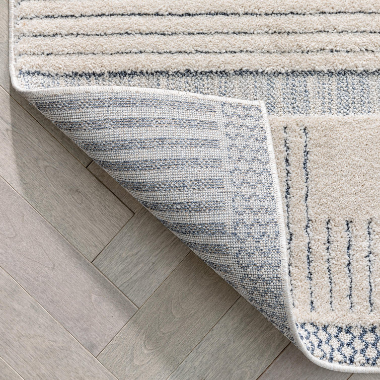 Harlow Briar Light Blue Geometric Synthetic Rectangular Rug 47" x 63"