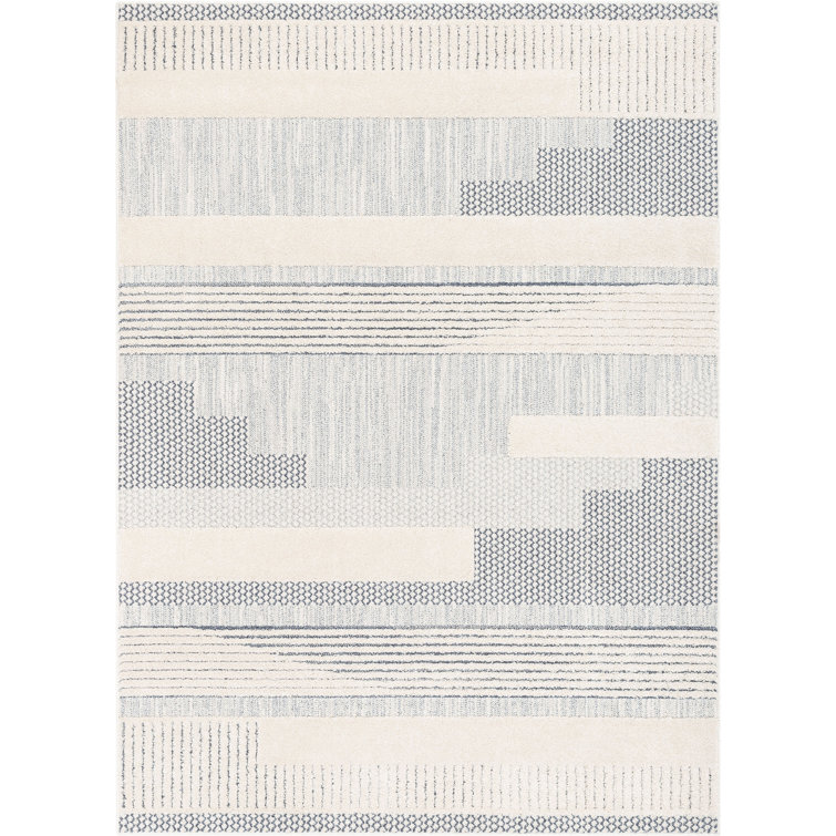 Harlow Briar Light Blue Geometric Synthetic Rectangular Rug 47" x 63"
