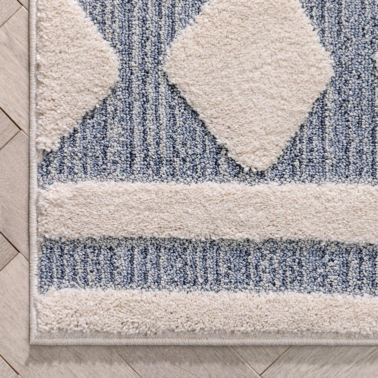 Modern Harlow Moroccan Diamond Light Blue 8' x 10' Area Rug