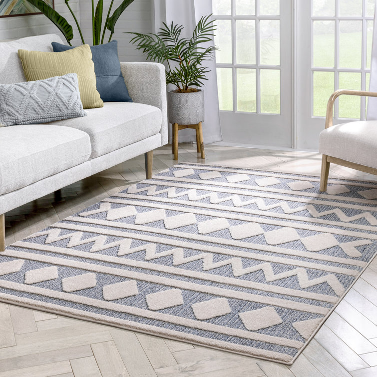 Modern Harlow Moroccan Diamond Light Blue 8' x 10' Area Rug