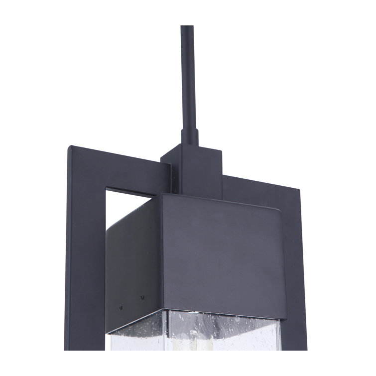 Perimeter Midnight Finish Clear Seeded Glass Outdoor Pendant Light