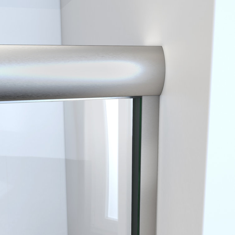 Euro 66" x 57" Brushed Nickel Frameless Bypass Tub Door