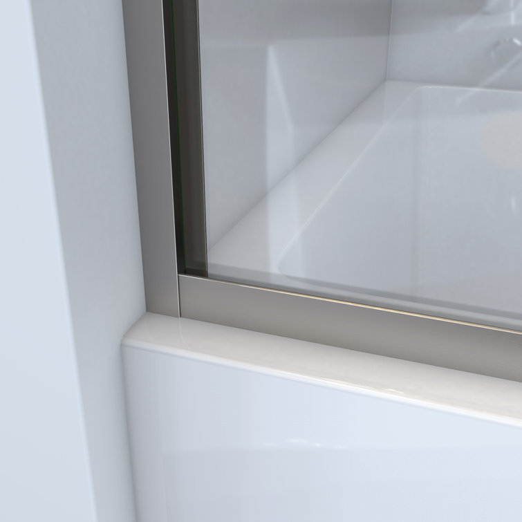 Euro 66" x 57" Brushed Nickel Frameless Bypass Tub Door