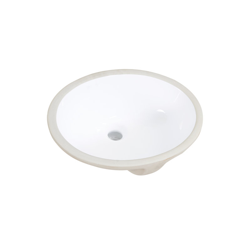 Altair 15.2'' White Ceramic Oval Undermount Bathroom Sink