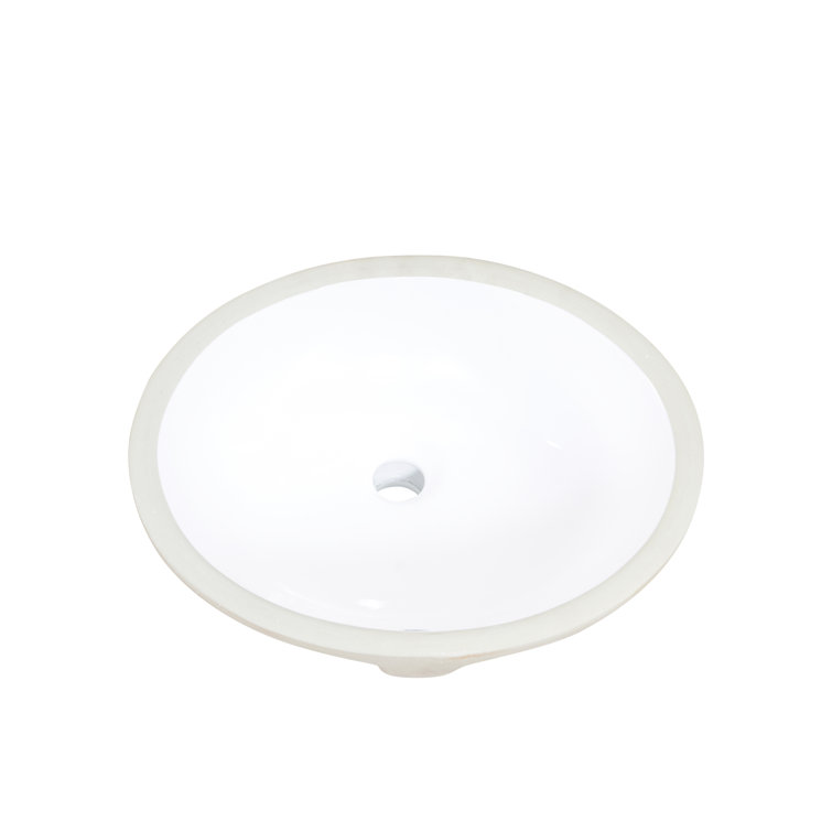 Altair 15.2'' White Ceramic Oval Undermount Bathroom Sink