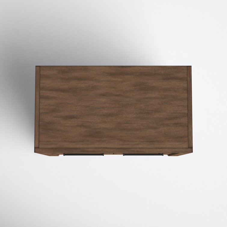 Arcadia Transitional 36" Brown Oak Veneer 2-Drawer File Cabinet