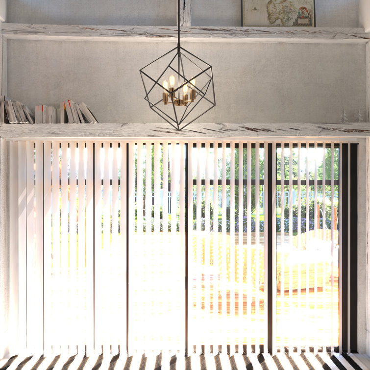 Rad 4-Light Geometric Black and Brass Chandelier