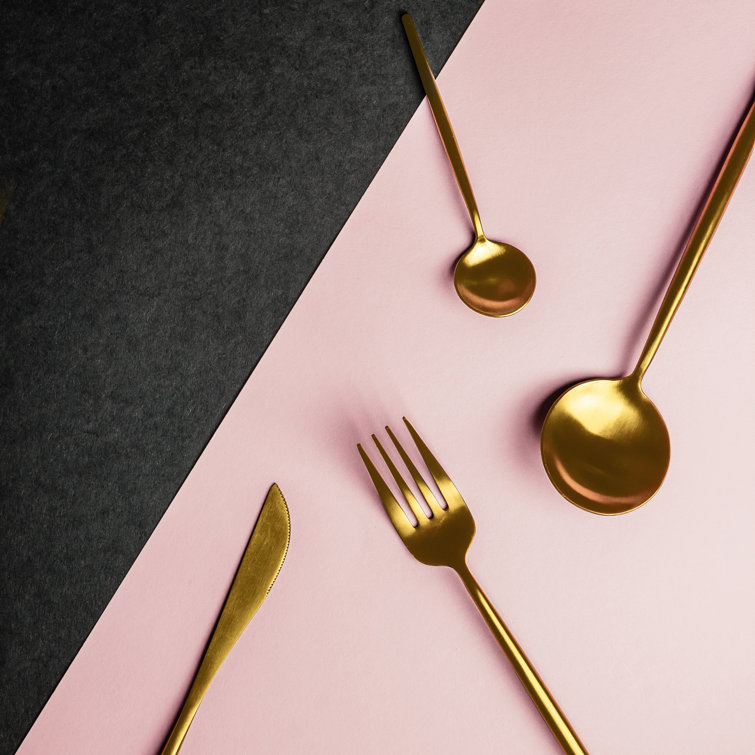 Gold Stainless Steel 20-Piece Flatware Set for Daily Use