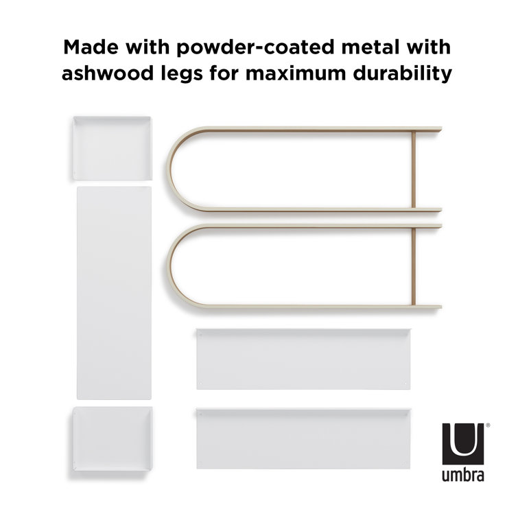 Bellwood Elevated White Metal Planter with Wooden Legs