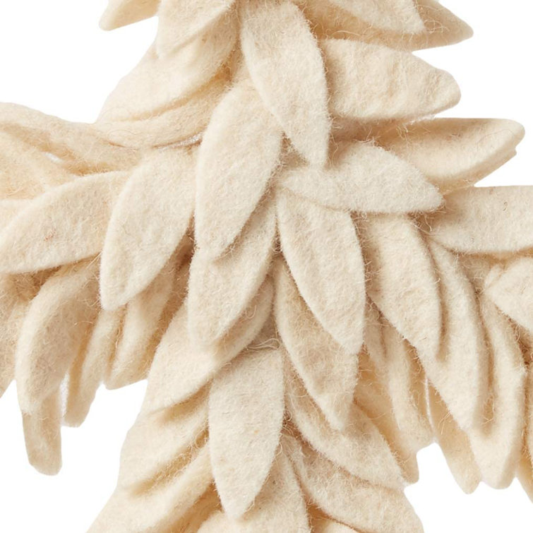 Cream 14" Wool Peace Sign Wreath