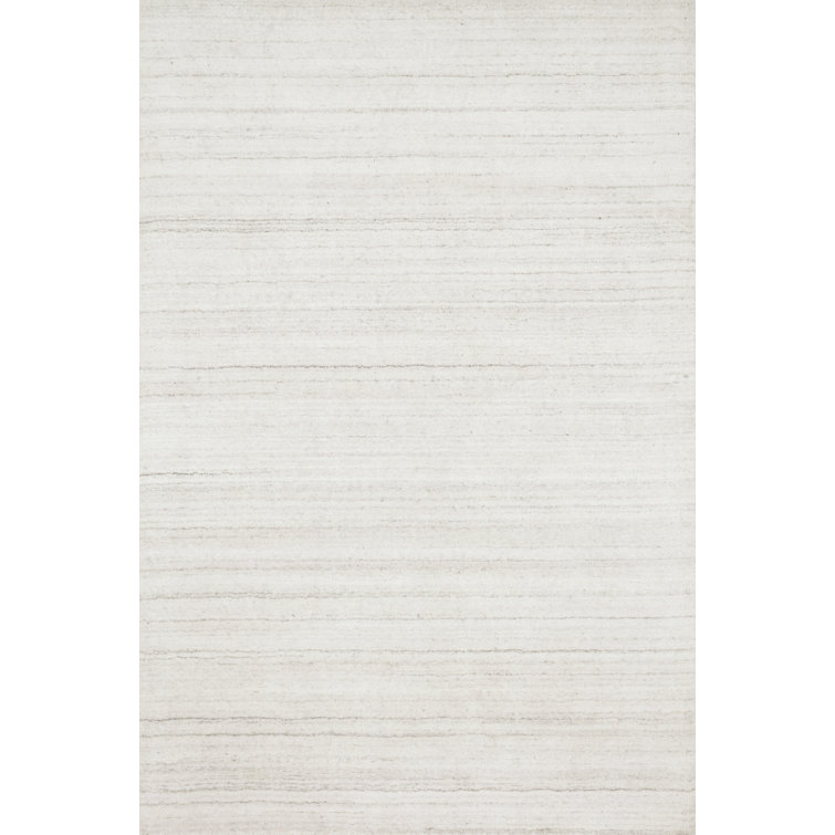 Ivory Harmony Hand-Loomed Wool & Viscose 42"x66" Area Rug