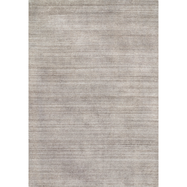 Handmade Rectangular Mocha Wool Area Rug 7'6" x 9'6"
