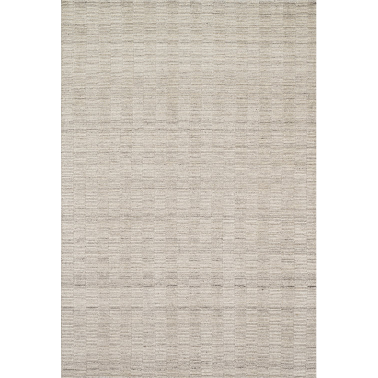 Hadley Eco-Friendly Undyed Wool Striped Rug in Oatmeal