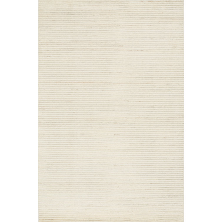 Ivory Elegance Hand-Knotted Wool and Cotton Blend 7'6" x 9'6" Rug