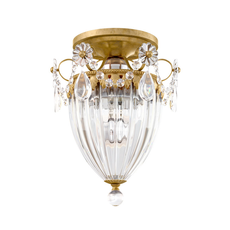Heirloom Gold Heritage Crystal 1-Light Semi-Flush Mount