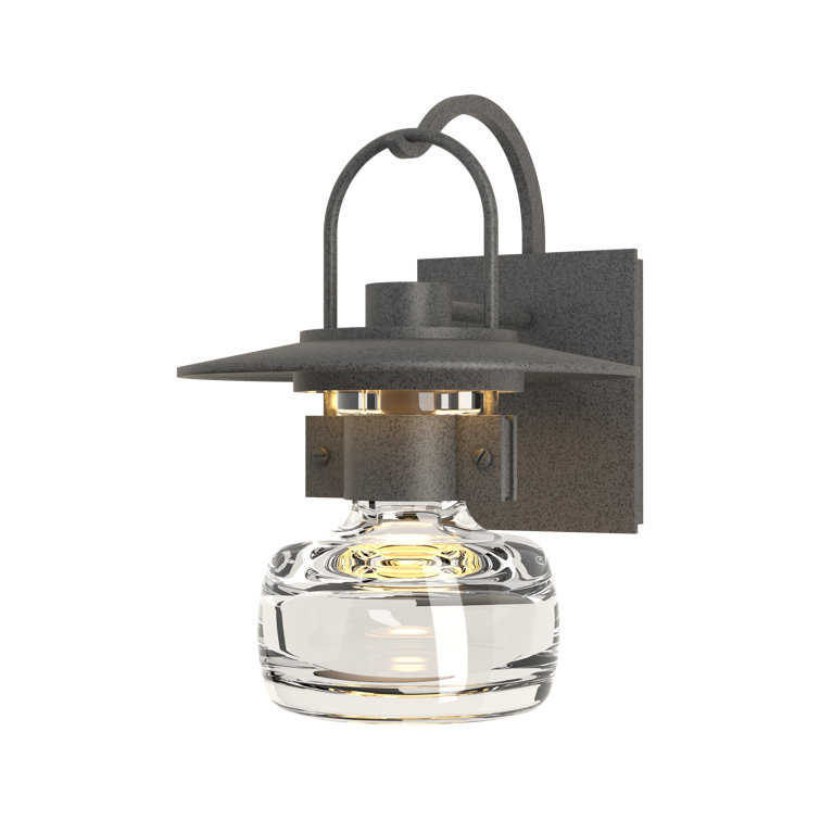 Natural Iron Mason 1-Light Outdoor Wall Lantern with Clear Glass