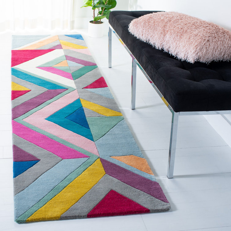 Fifth Avenue Geometric Multicolor Hand-Tufted Wool Runner Rug