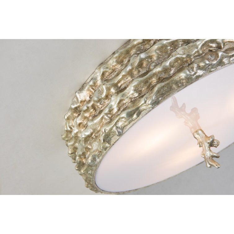 Silver Sanded Glass 3-Light Flush Mount Fixture