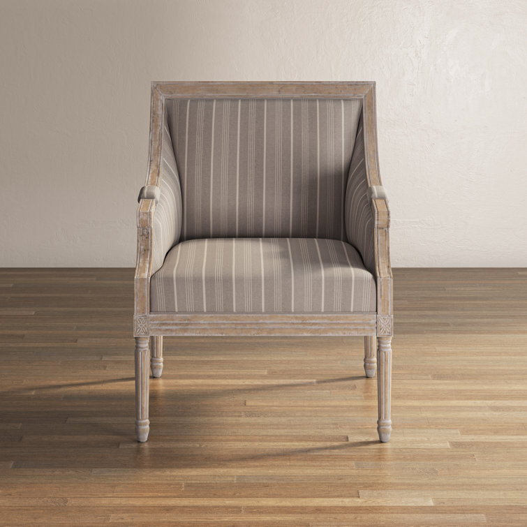 Rowena Taupe Birch Wood Handcrafted Armchair with Cushion