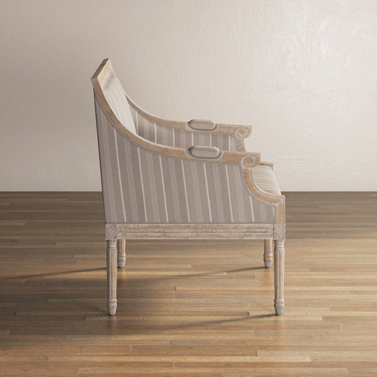 Rowena Taupe Birch Wood Handcrafted Armchair with Cushion