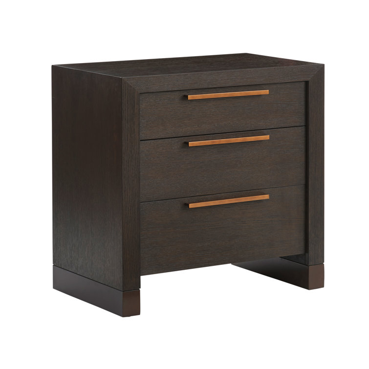 Park City 30" Brown Solid Wood 3-Drawer Nightstand
