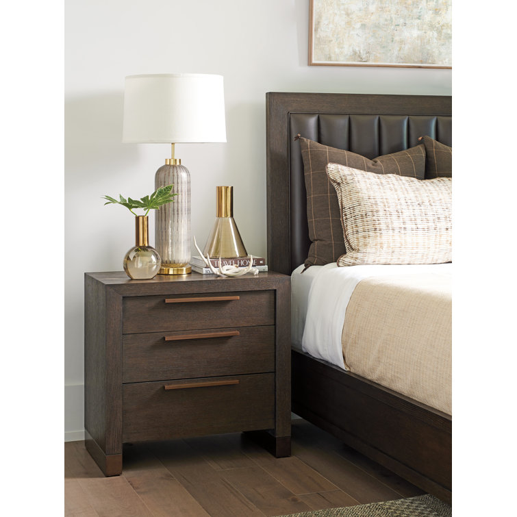 Park City 30" Brown Solid Wood 3-Drawer Nightstand