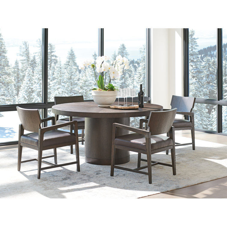 Contemporary Alpine Marble & Wood 60" Round Dining Table