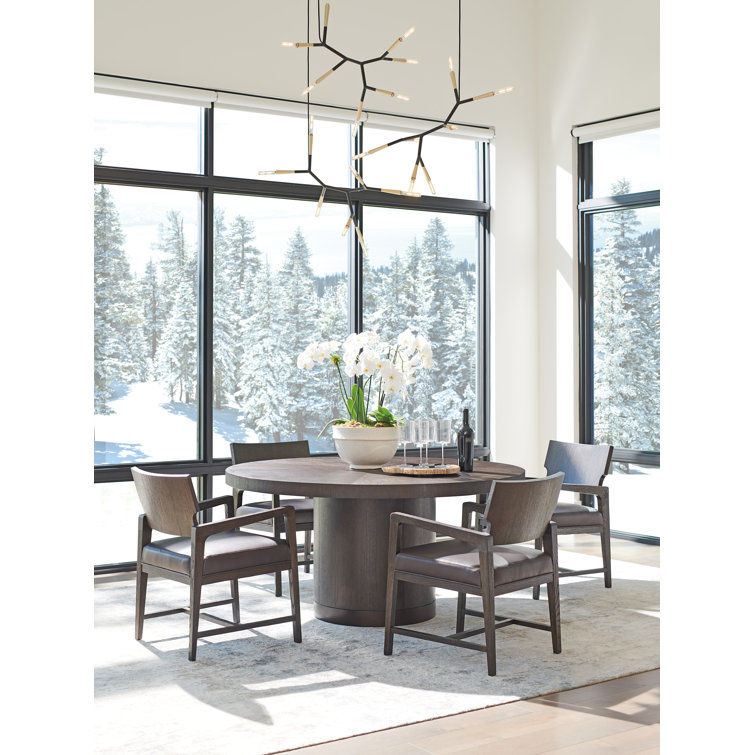Contemporary Alpine Marble & Wood 60" Round Dining Table
