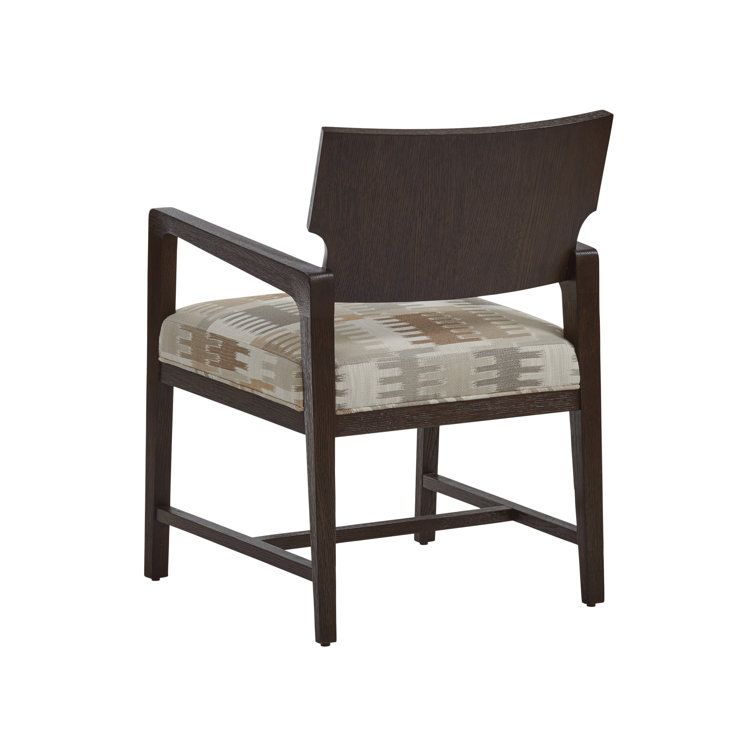 Highland Park Curved Back Leather Upholstered Arm Chair in Brown