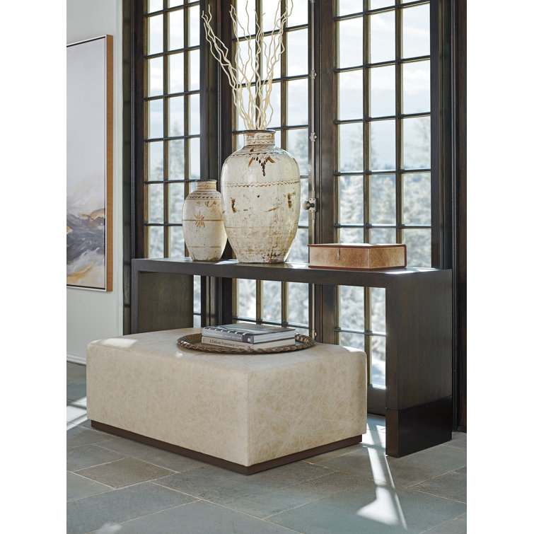 Dark Oak and Burnished Bronze Minimalist Hallway Table