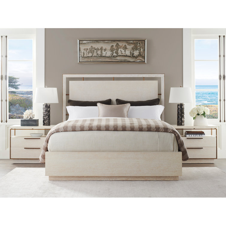 Carmel Contemporary Cream Nightstand with Soft Close Drawers