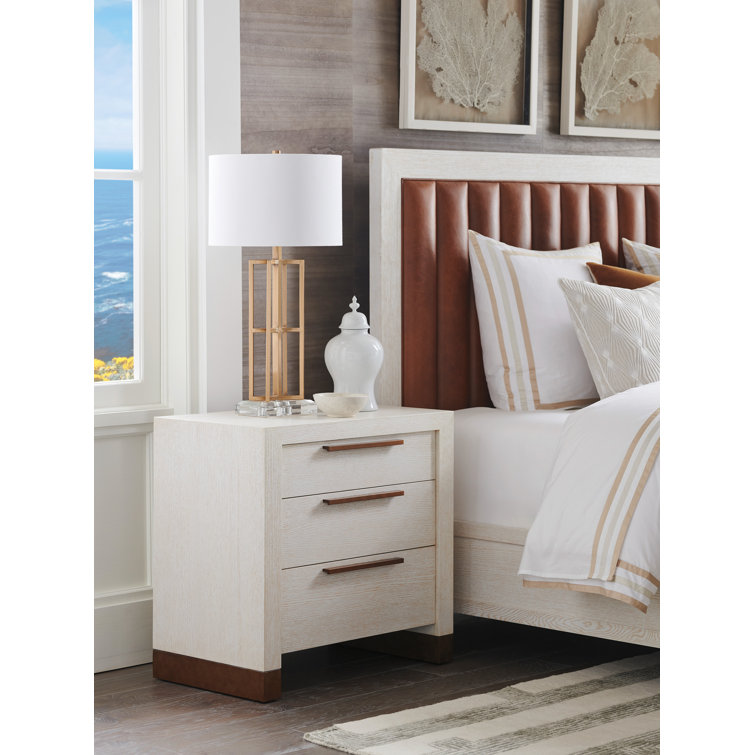 Carmel Cream Solid Wood 3-Drawer Nightstand