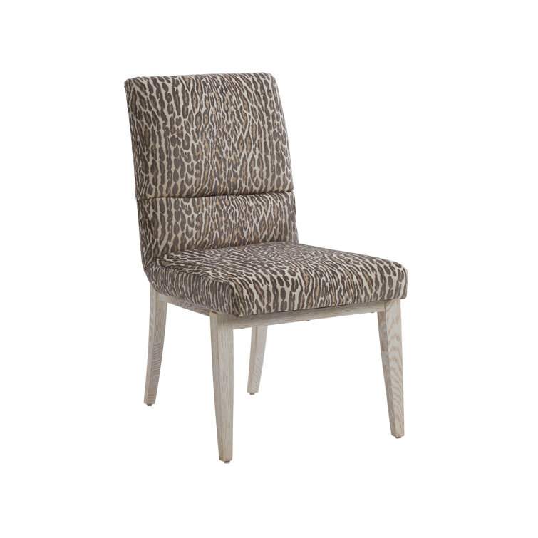 Carmel Elegance Brown Leather Upholstered Wood Side Chair