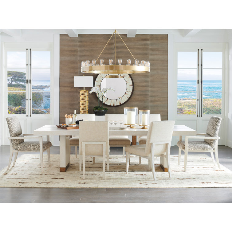 Carmel Vista Gold-Cream Extendable Rectangular Dining Table