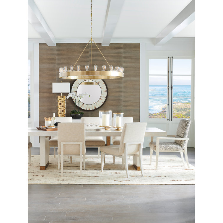 Carmel Vista Gold-Cream Extendable Rectangular Dining Table
