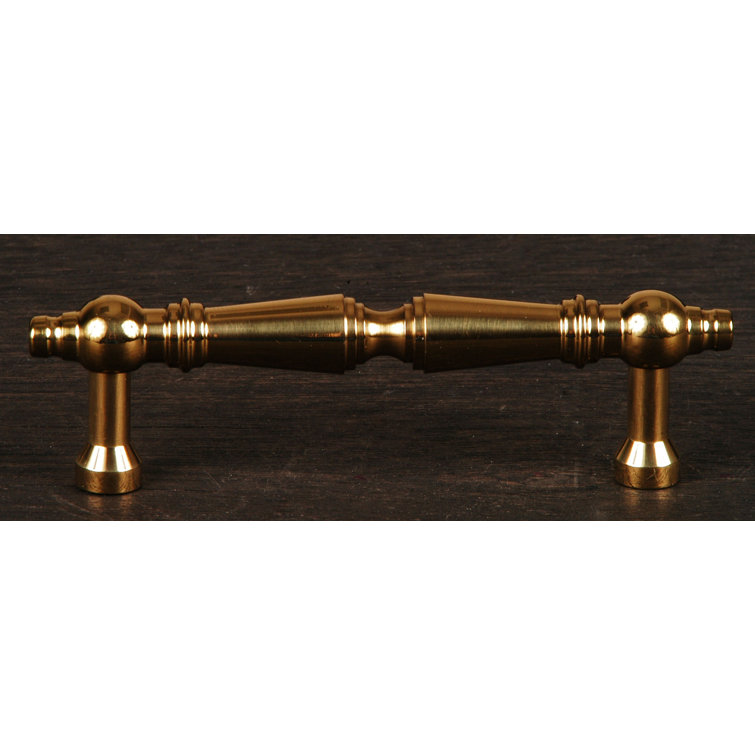 Polished Brass 3'' Bar Pull with Mounting Hardware