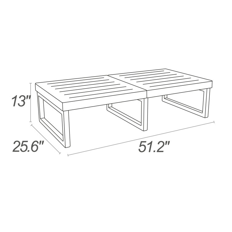 Lane 51'' Taupe Plastic Acrylic Outdoor Coffee Table