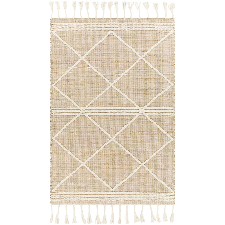 Serene Ivory Braided Handmade Wool Rectangular Rug 5' x 7'