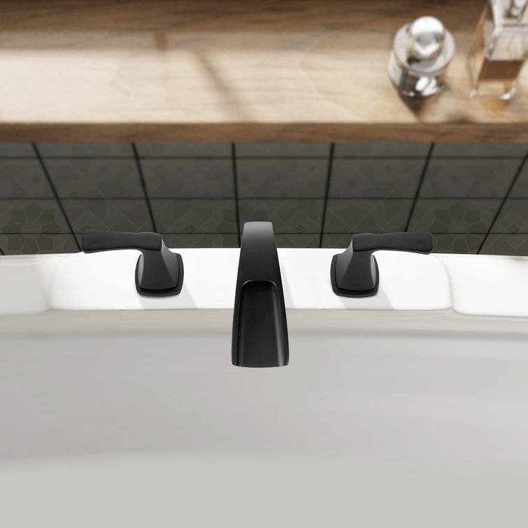 Doris Matte Black 2-Handle Waterfall Roman Tub Faucet